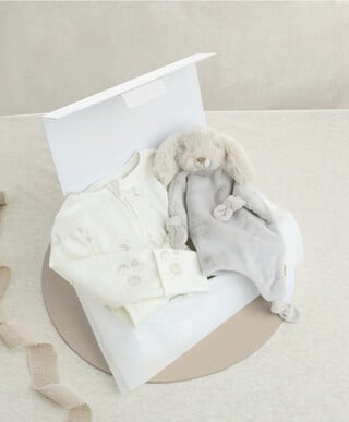 Celestial Print All In One & Grey Bunny Comforter Gift - 2 Piece Set